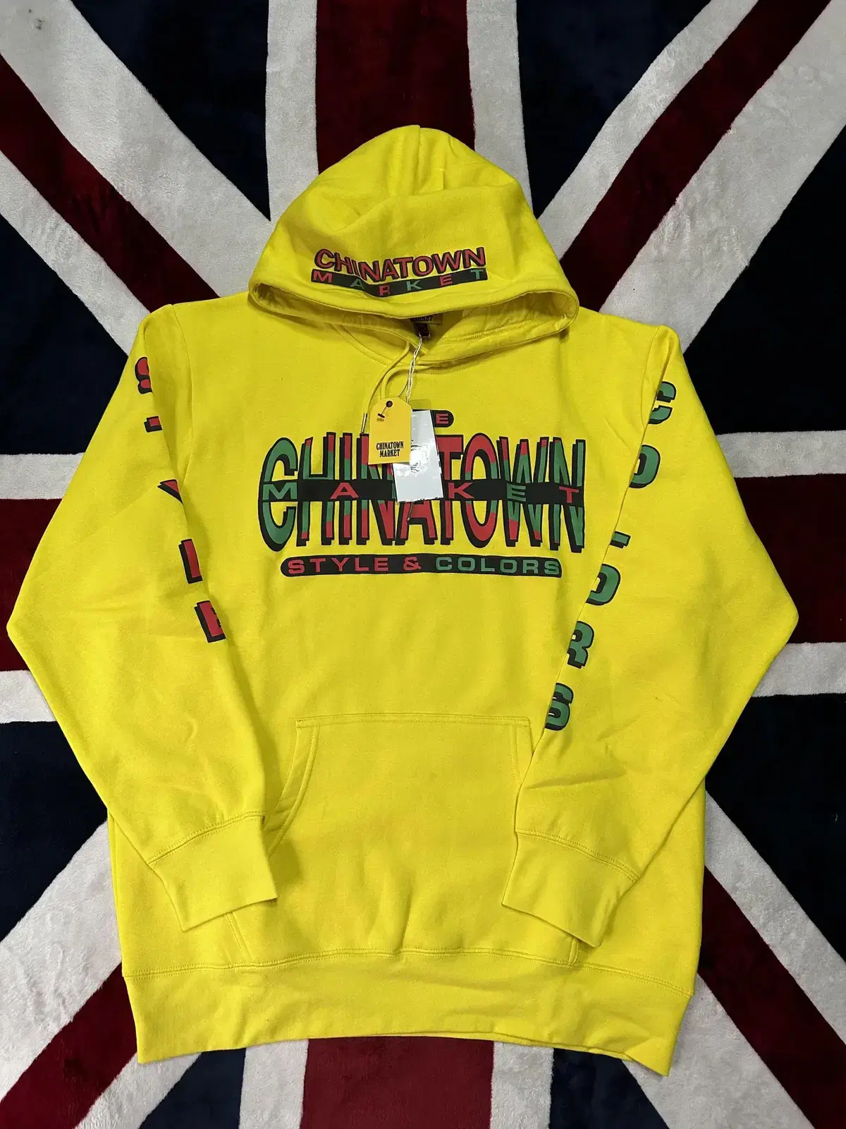 ChinatownMarket/yellow printed hoodie/XXL new for sale.