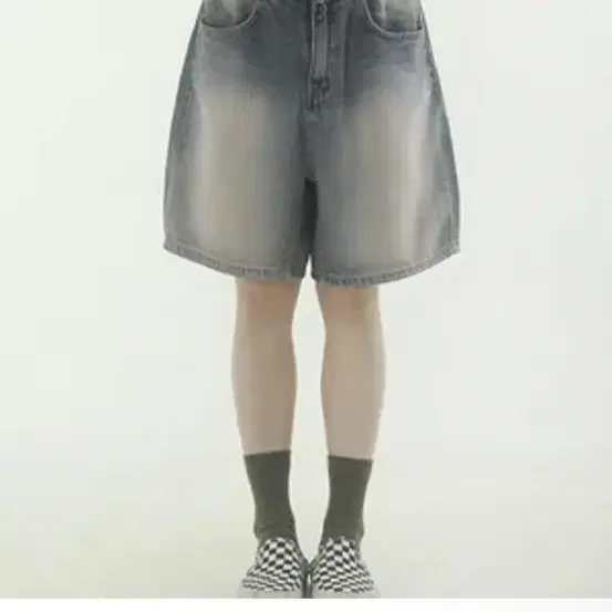 button up washed denim boy shorts 핑키청 M