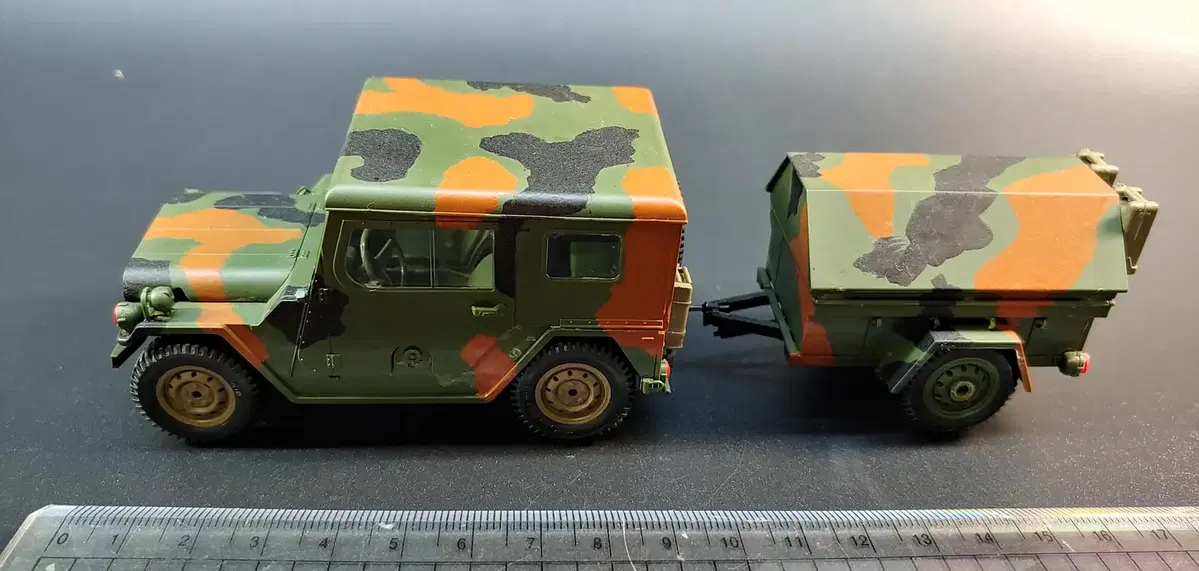 Academy 18 Centimeter Military Jeep Domestic Transport Vehicle Trailer Painted Scale Model