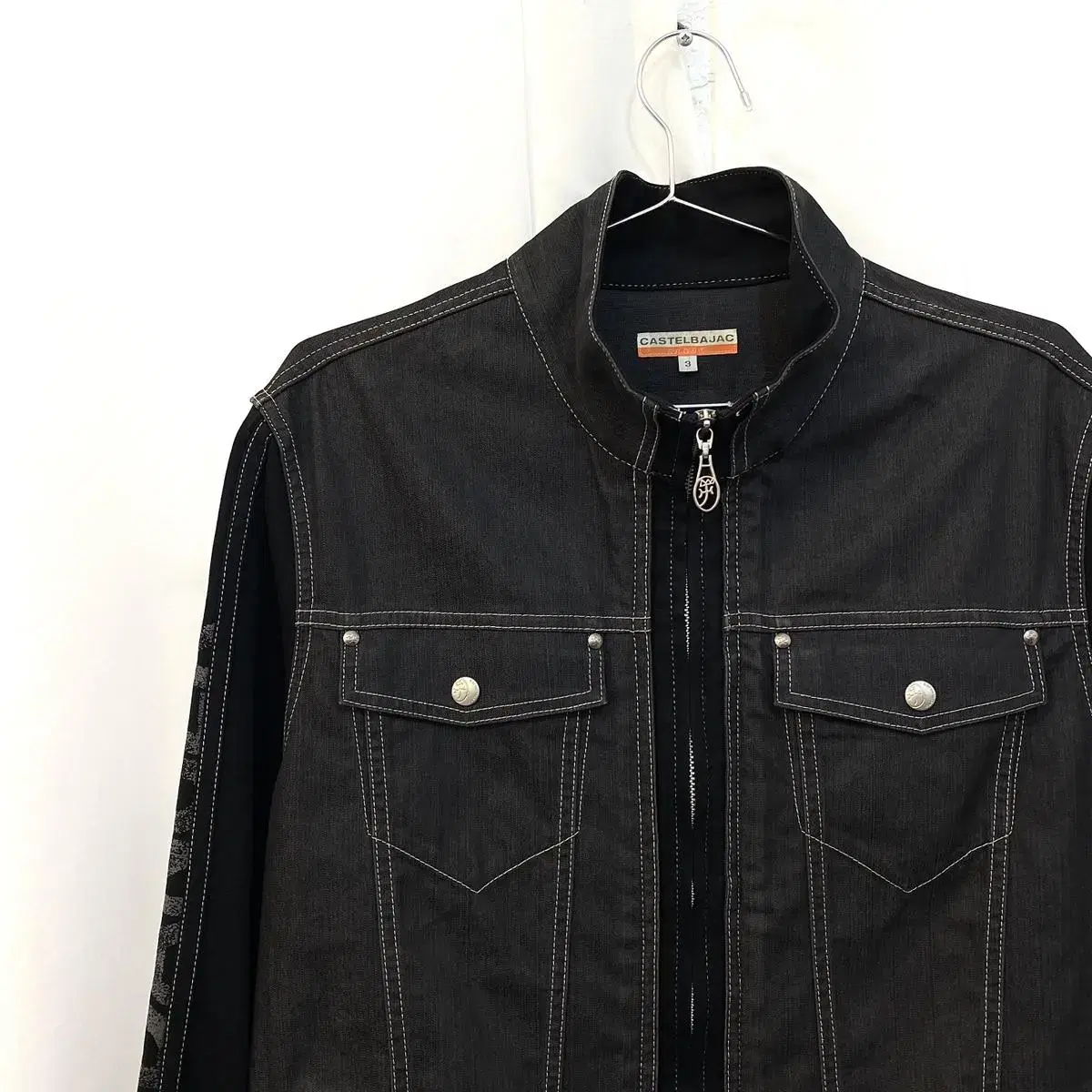 100% Castel Bajac raw denim stitched jacket