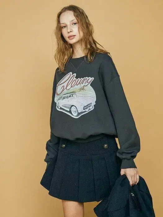 <새 제품>Glowny vintage moto sweatshirt