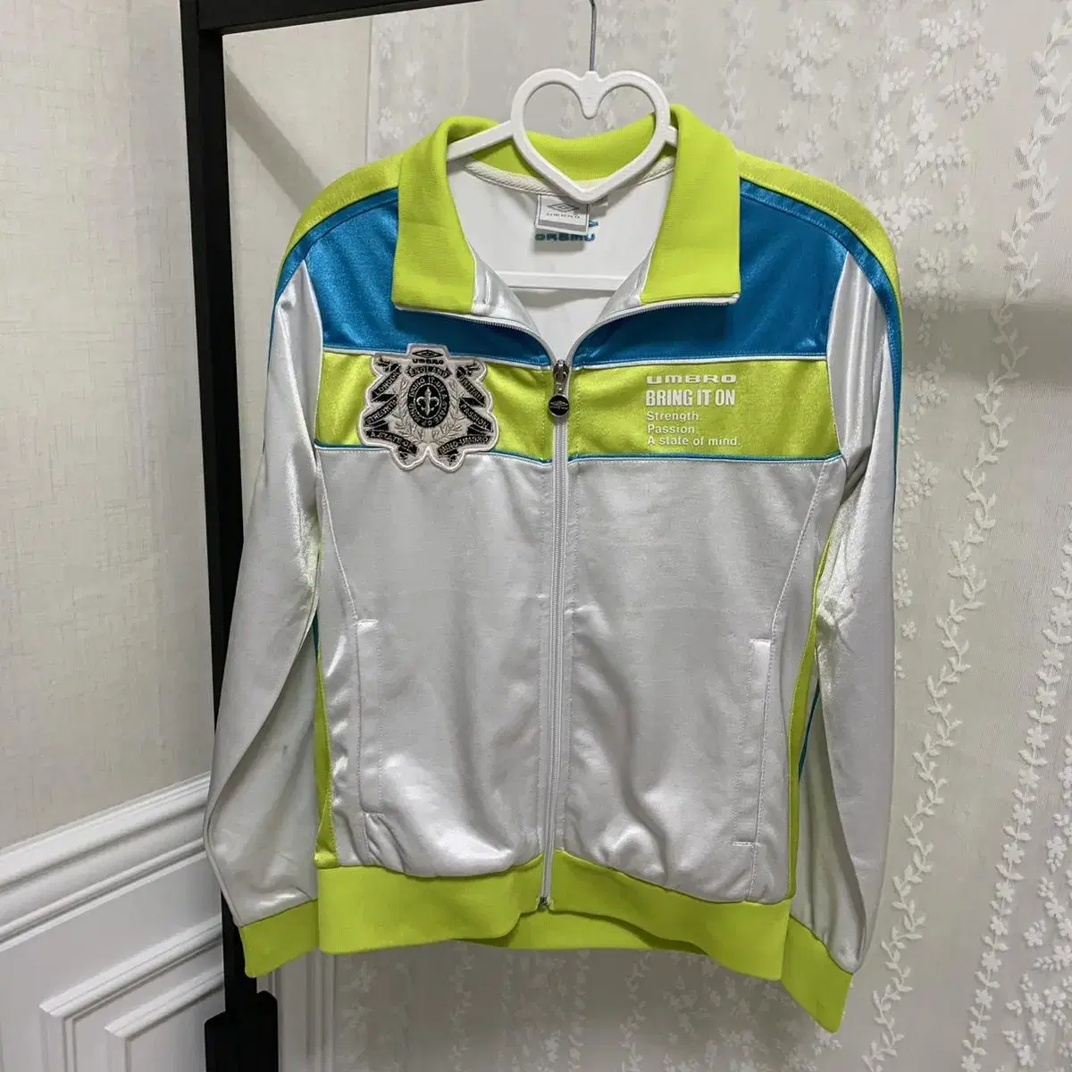 Umbro Tracktop Colorblocked Jersey Zip Up Fluorescent Vintage Rare