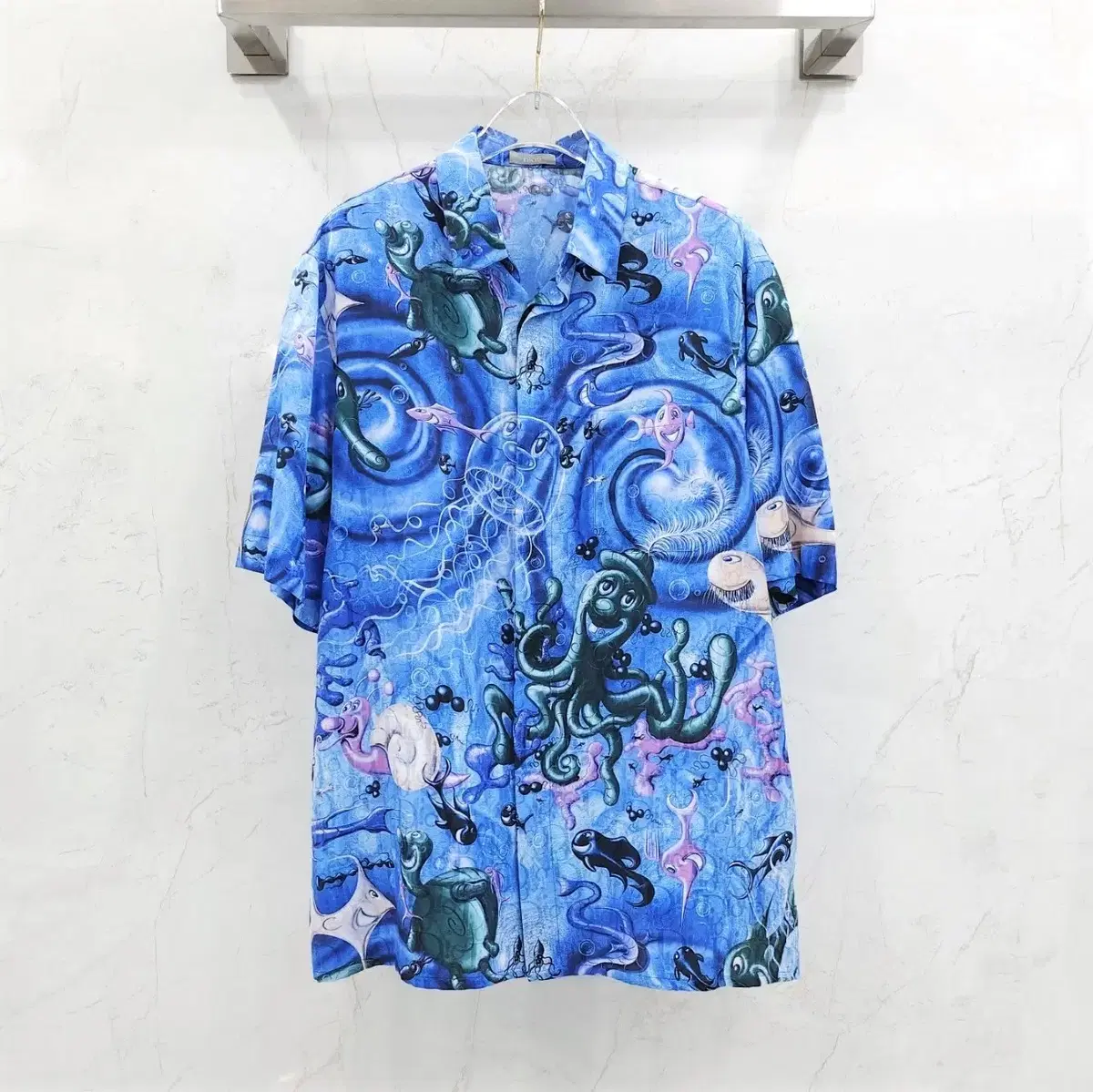 40 / Dior x Kennisharp Oblique Printed Silk Shirt