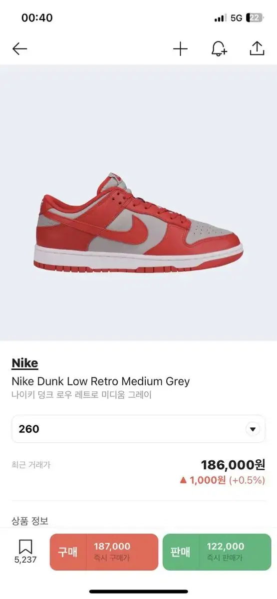 Nike Dunk Low Retro Medium Gray