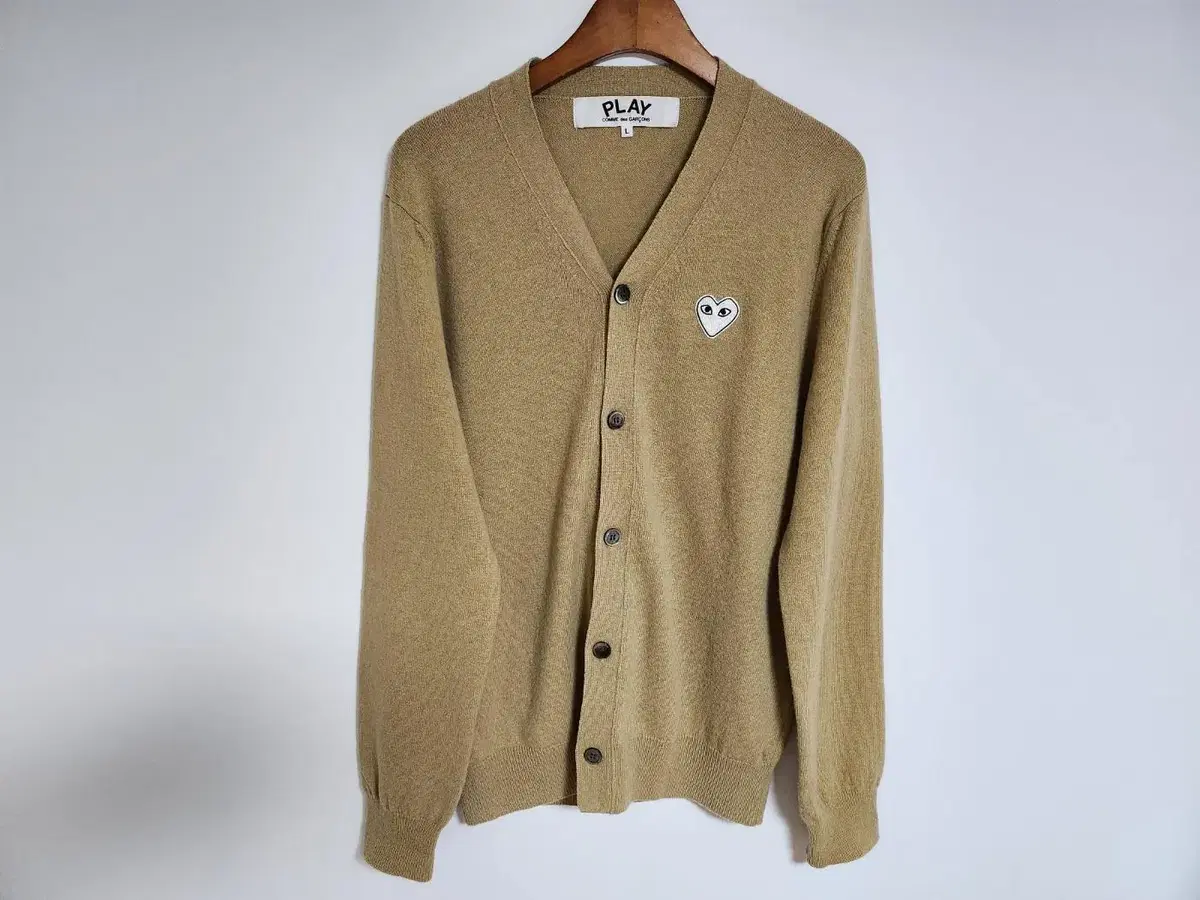 Comme des Garçons Song Beige White Waffen Men's Cardigan L