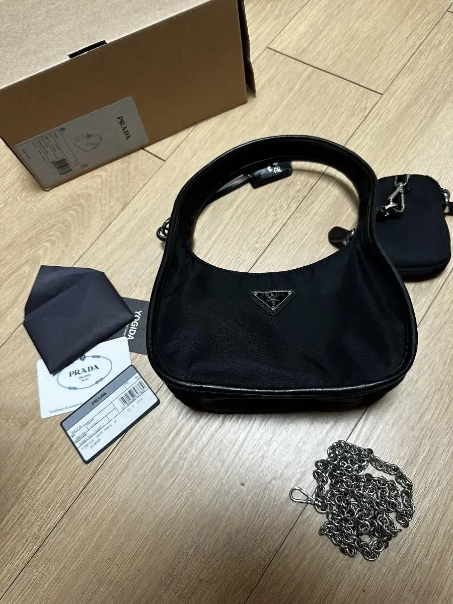 Prada RINASCENTI 1995 RinaLon Hobo Bag Chain Strap Cross Bag