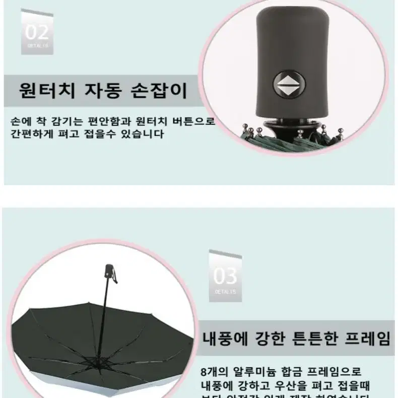 새 제품 3단 자동 UV 자외선 차단 암막 양산