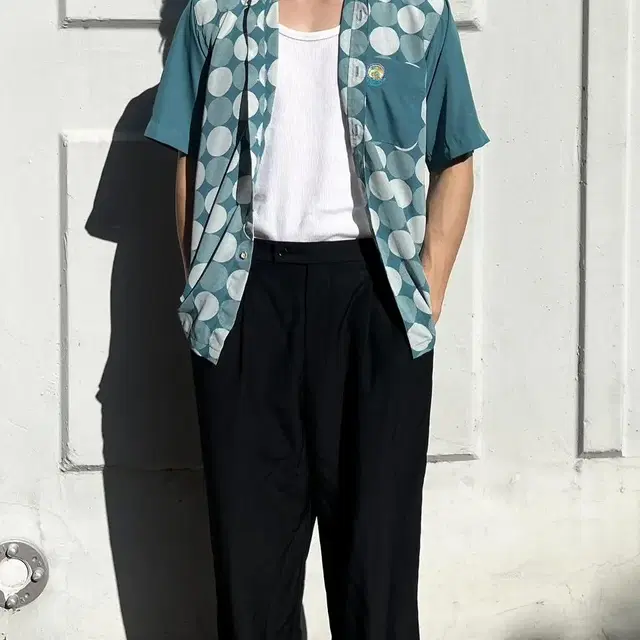 80s vintage dot pattern resort shirts