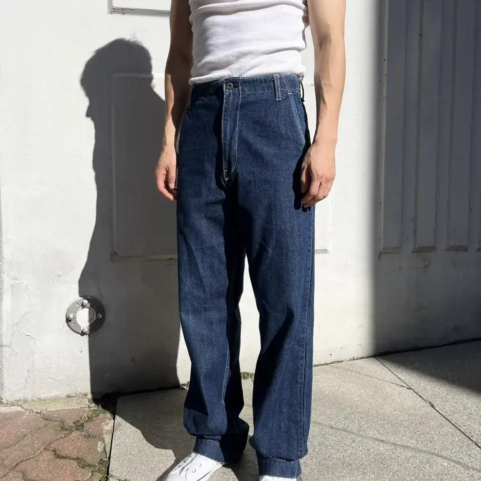 vintage adjust denim trouser