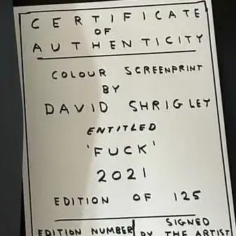 David Shrigley - Fuck, 2021