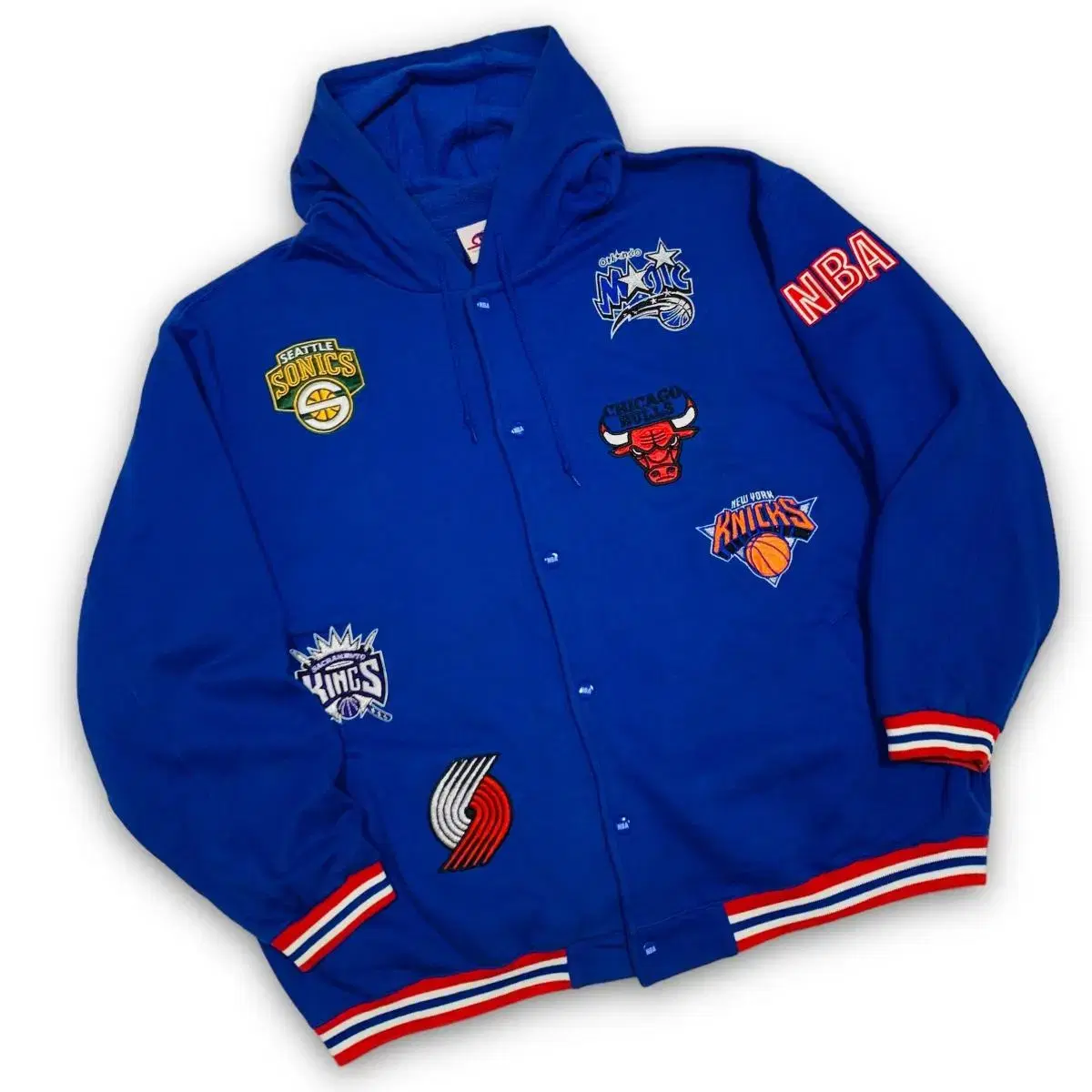 NBA UNIQUE Old School Hip Hop Patches Loose Fit Tick Tock Hoodie