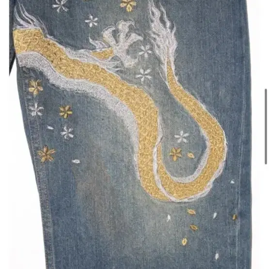 Japanese Oriental Embroidery Half Denim