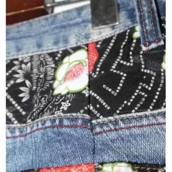 Japanese Oriental Embroidery Half Denim