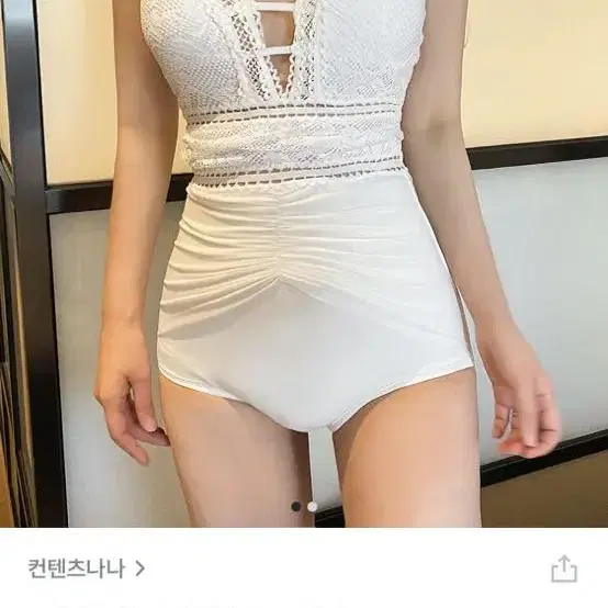 레이스 화이트 모노키니