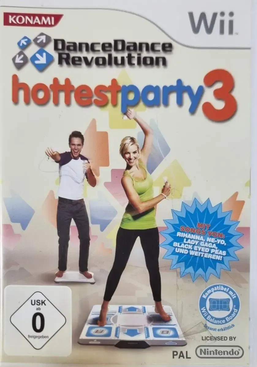 닌텐도 위(wii) 유럽판 DDR 댄스 게임 Hottest Party3