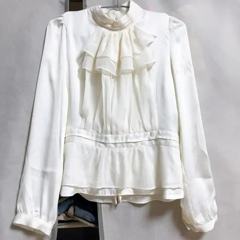 Modern lace white blouse event,party clothesXS 44 55 S