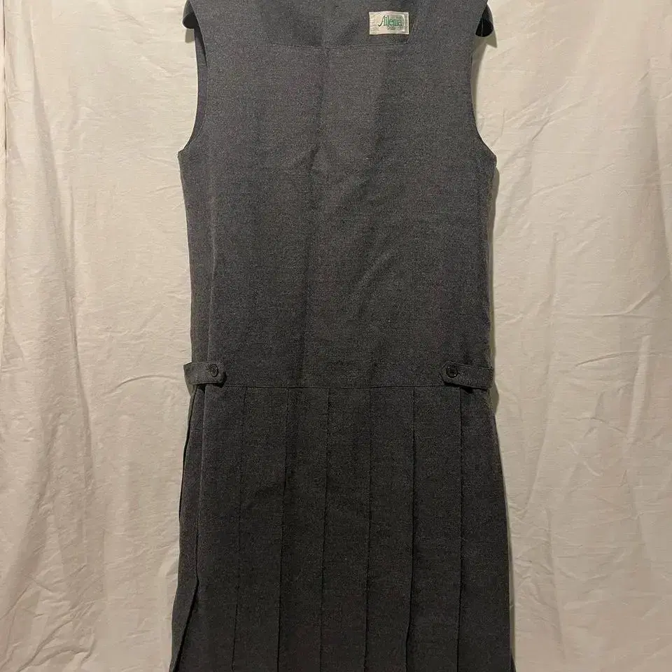 vintage button pleats dress