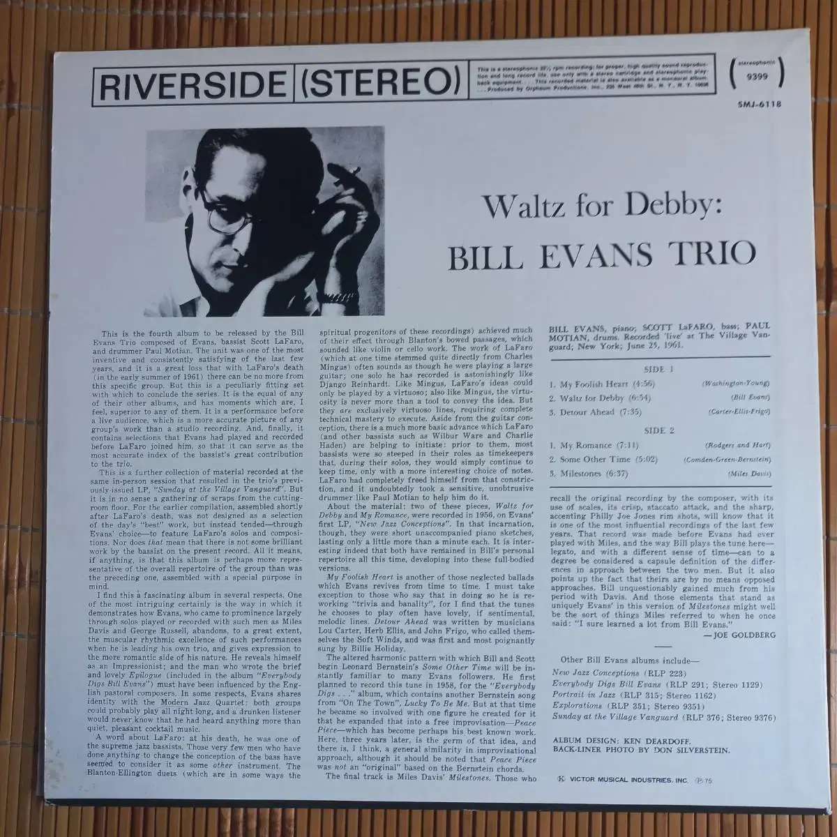 Lp중고 Bill Evans Trio -Waltz for Debby 음반