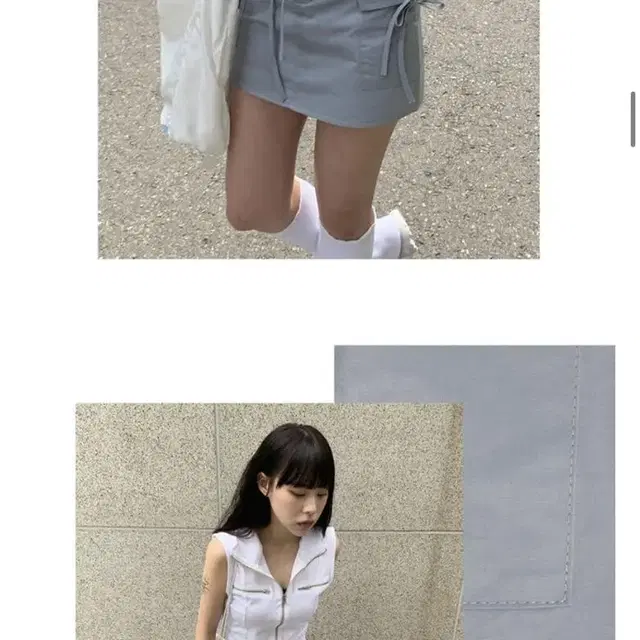 아쿠비클럽 fish ribbon pocket skirt 카고 리본 스커트