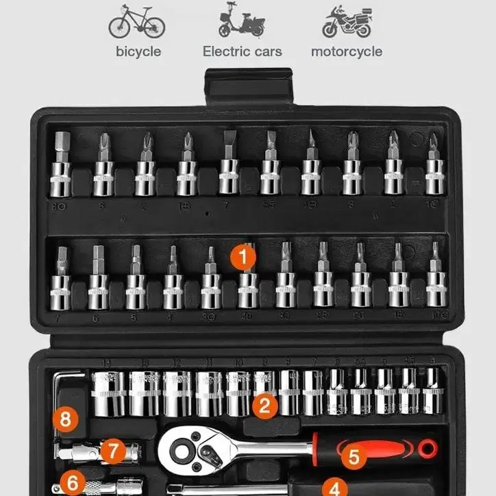 공구세트 46 피스 복스 깔깔이 자동차 공구 렌치 스패너 드라이버