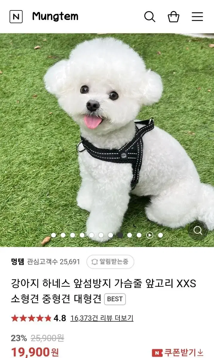 강아지 멍템 하네스 s