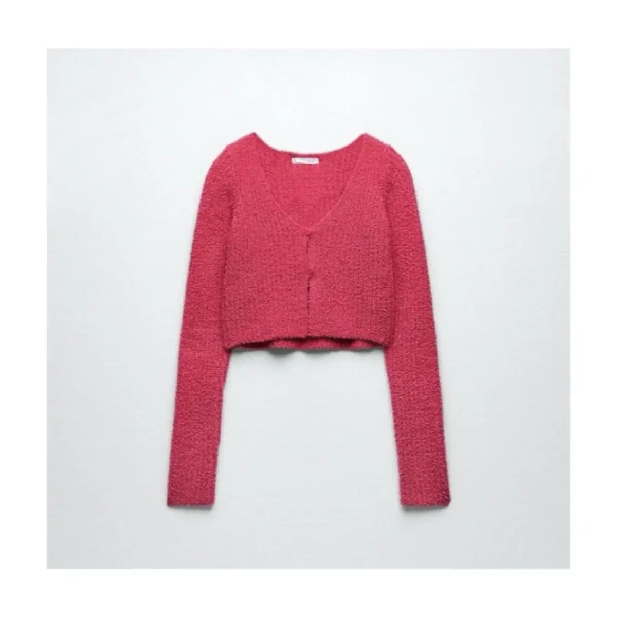 ZARA 자라 크롭 KNIT 셔닐 카디건