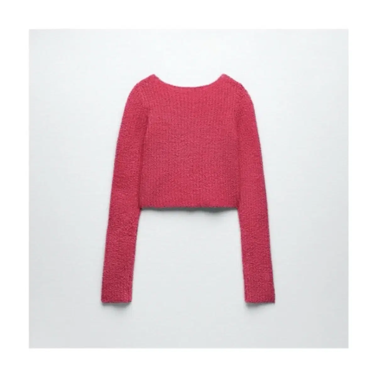 ZARA 자라 크롭 KNIT 셔닐 카디건