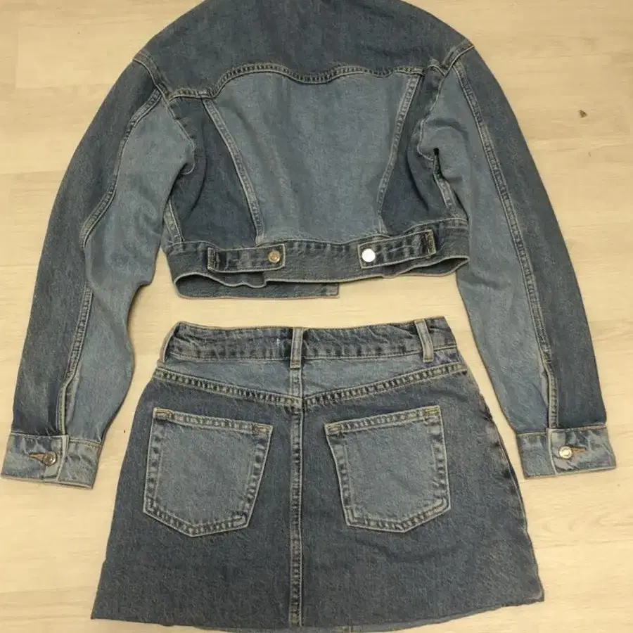 TOPSHOP denim set up 55 탑샵 투피스 셋업 청자켓 데