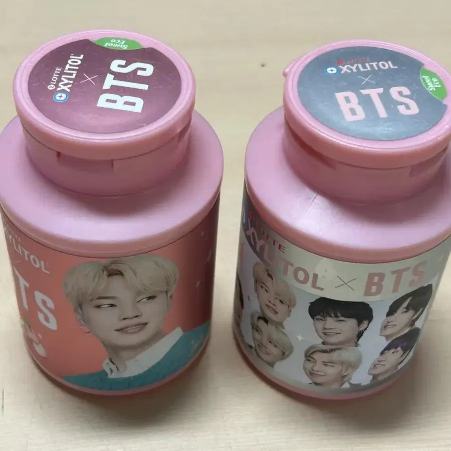 방탄 자일리톨 피치 껌 통 지민 단체