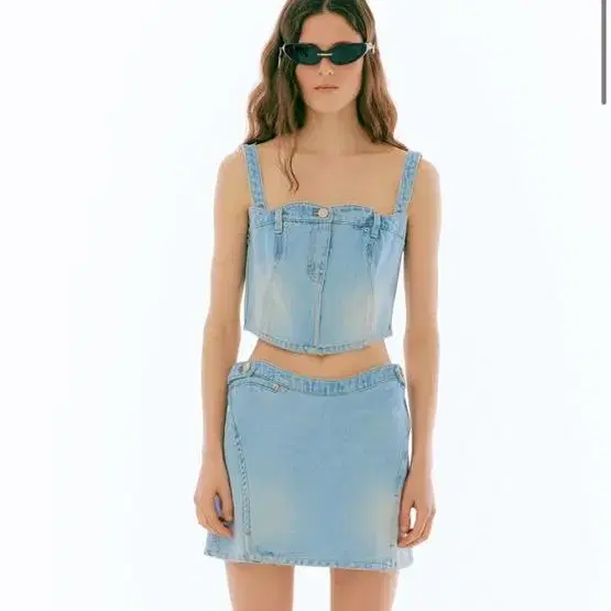 낸시부 WavyCorset Shape Sleeveless Denim+sk