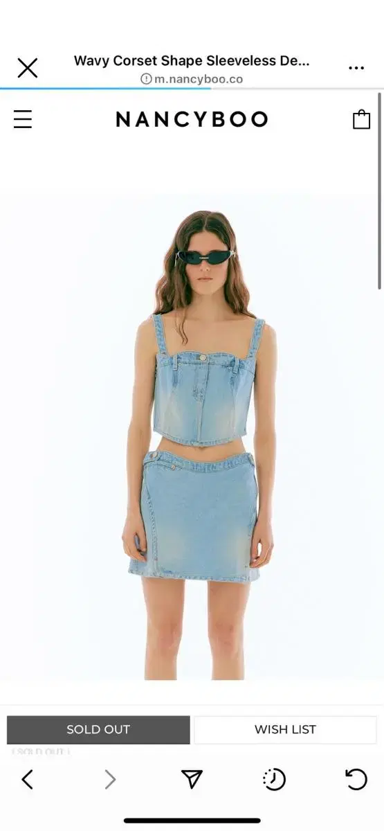 낸시부 WavyCorset Shape Sleeveless Denim+sk