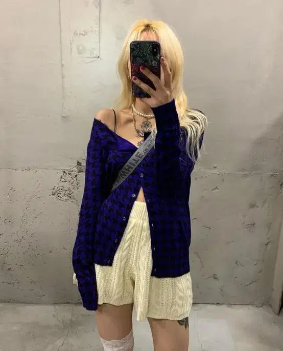 Blue cardigan