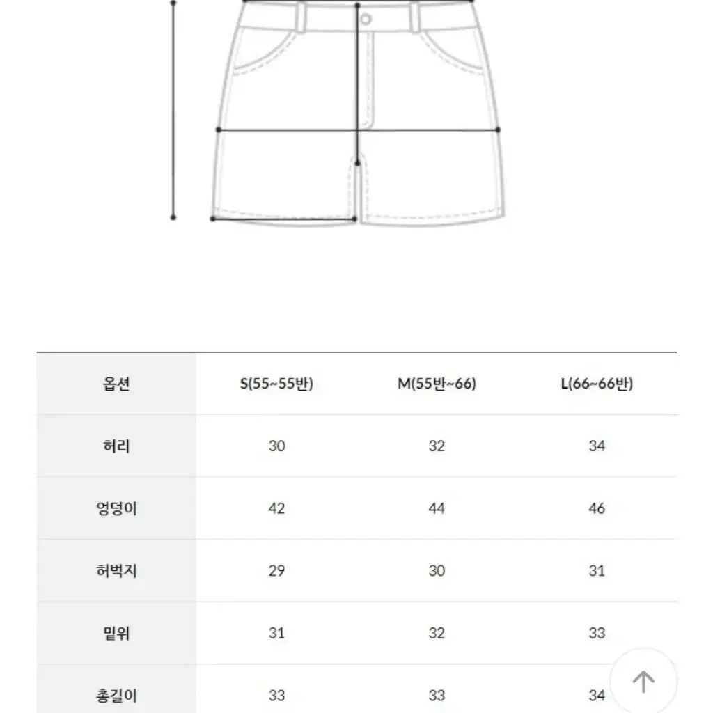 미착용 흰색 반바지