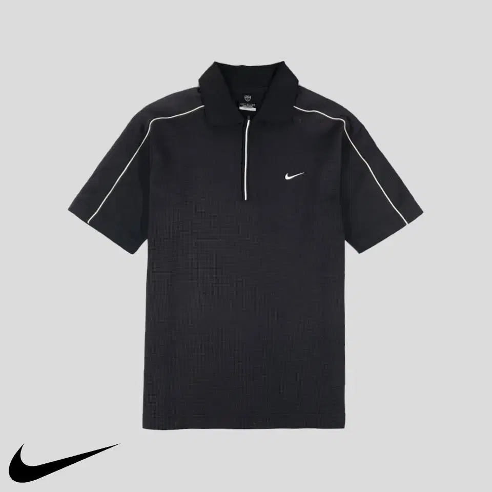 Nike Black White Pipeline Half-Zip Half-Zip Short Sleeve T-Shirt SIZE M