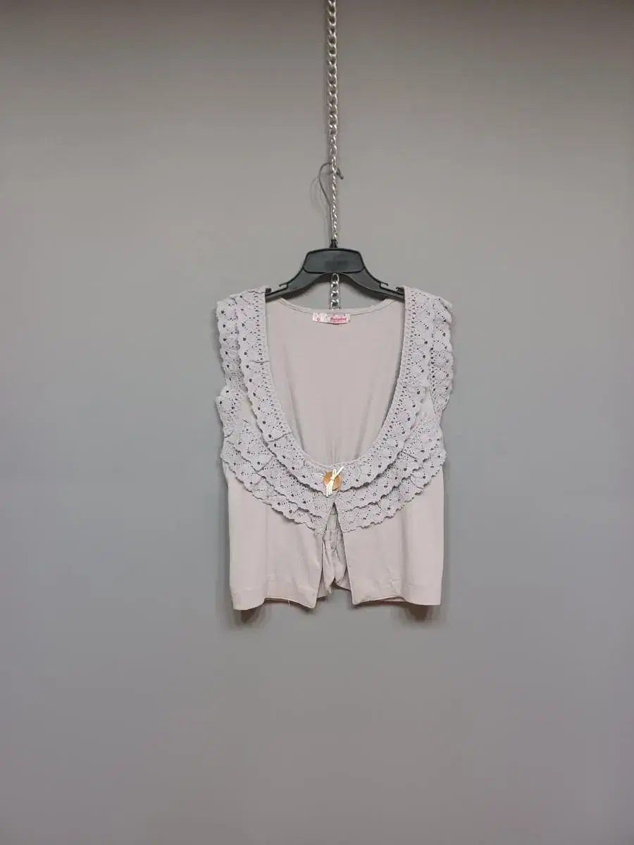 Knitting lace cotton vest