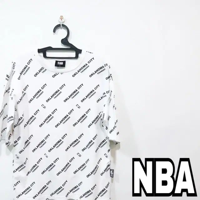 NBA 로고 화이트 여름 공용 반팔