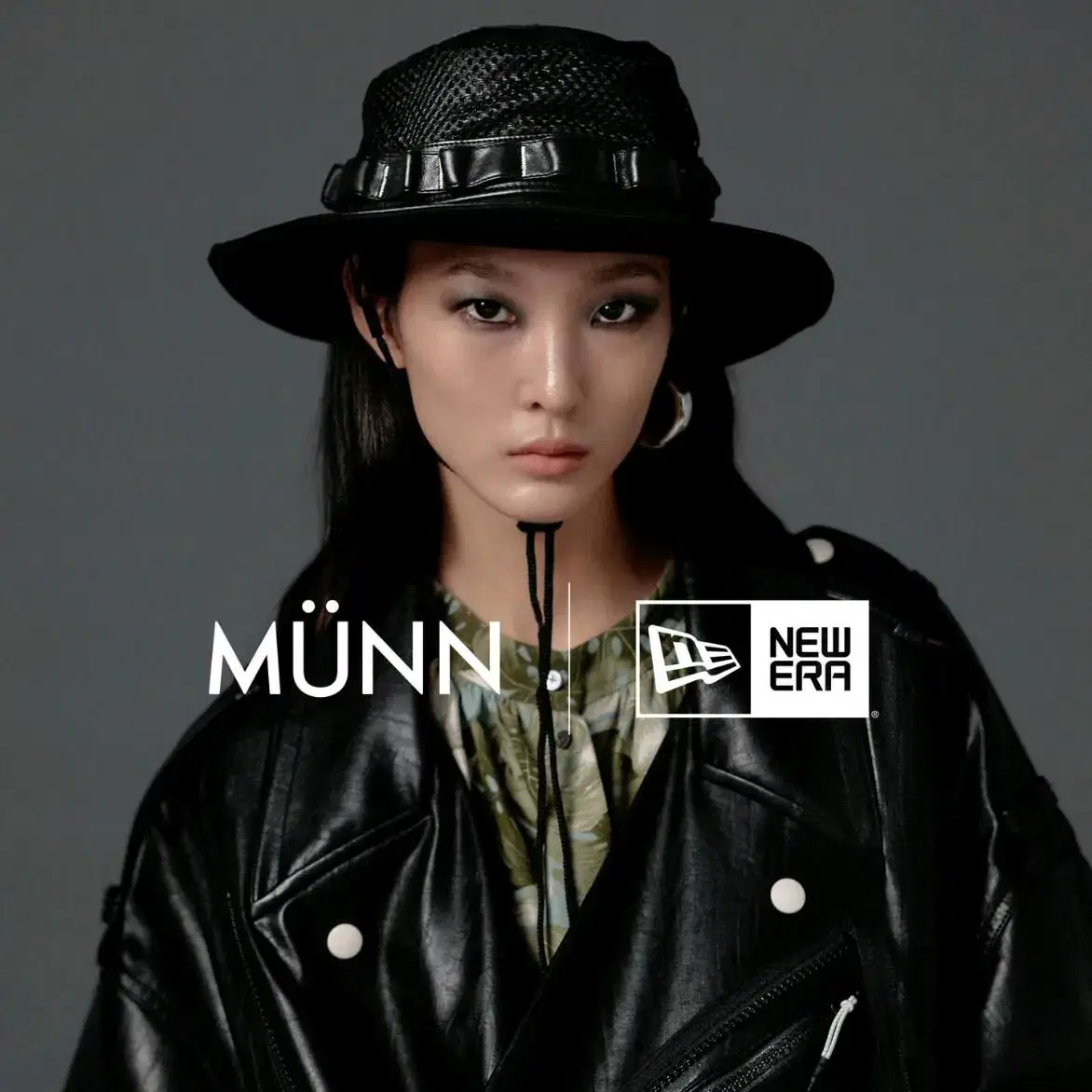 새상품.MUNN X 뉴에라 버킷햇 LXL SIZE.블랙