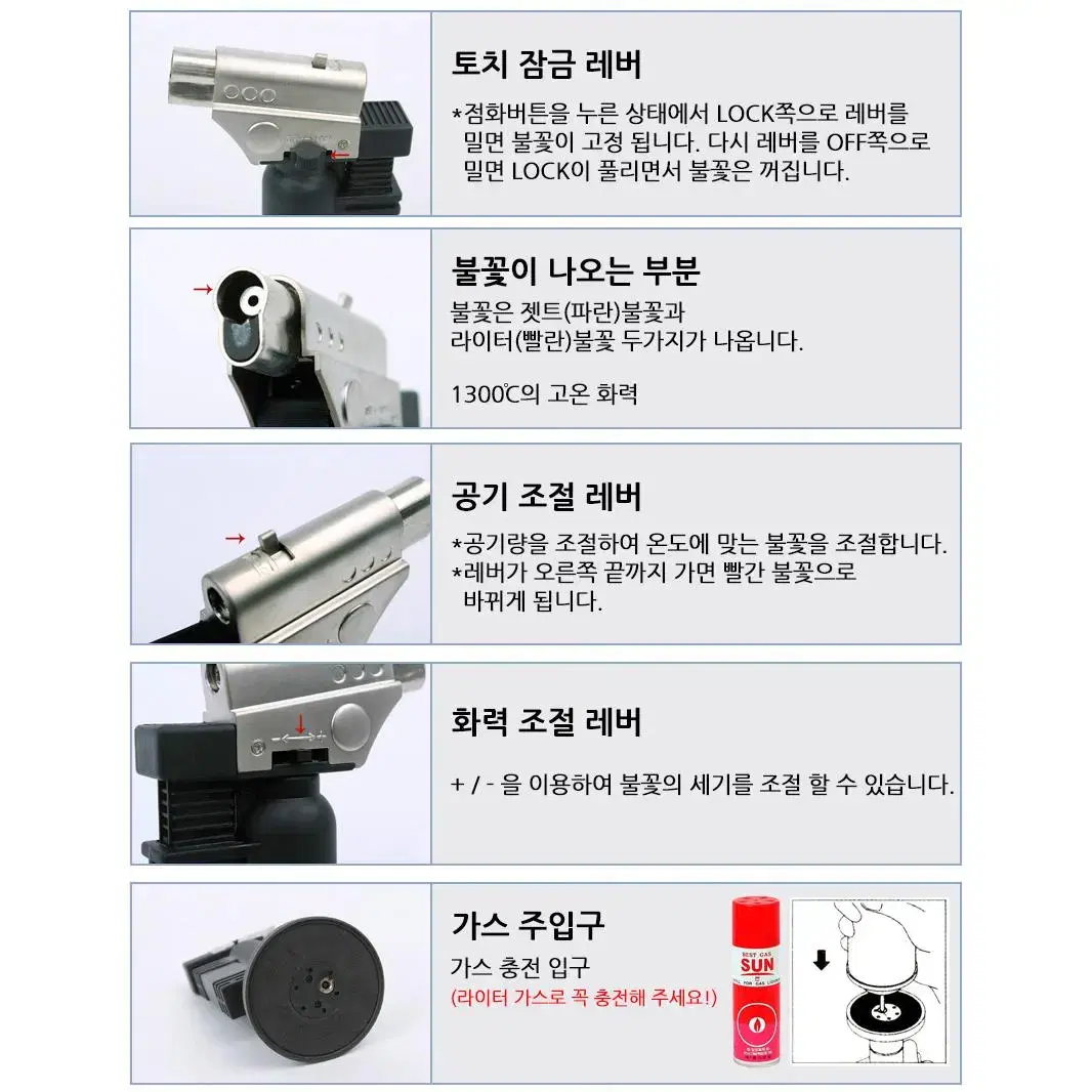 고성능 가스토치 라이터 500JET G-304