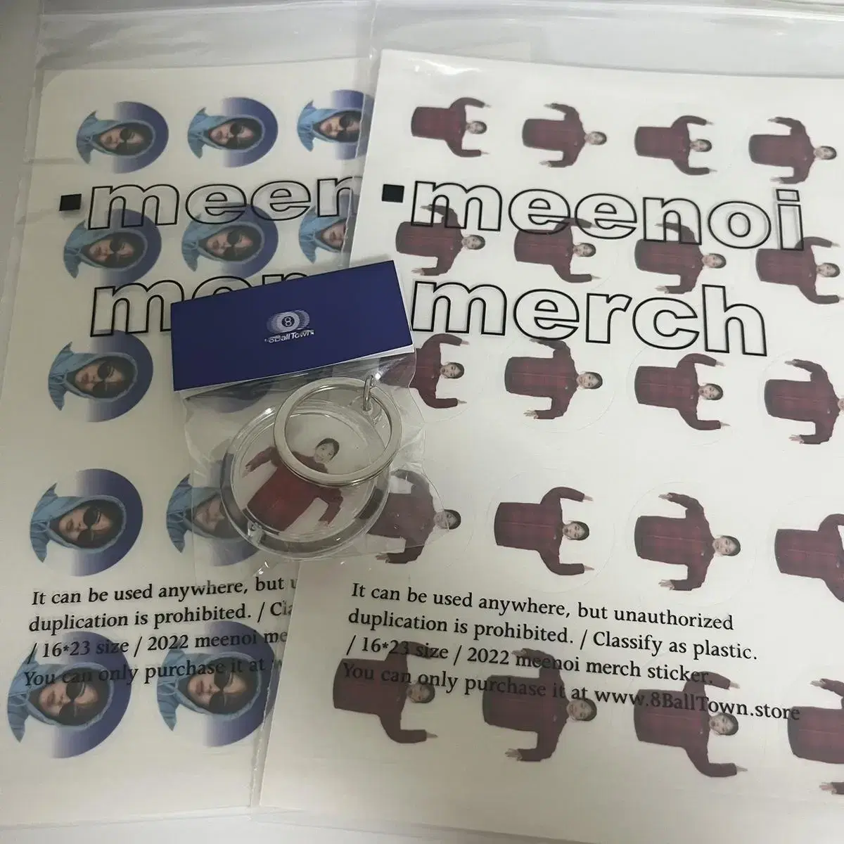 Minoy keyrings, stickers sealed merchandise