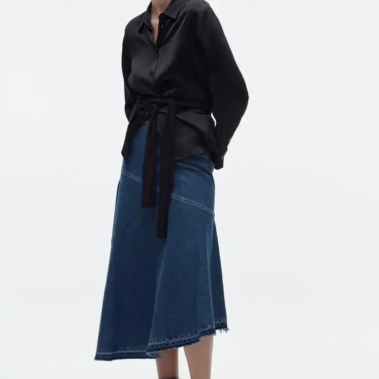 zara 자라 ZW THE DENIM SKIRT 데님 미디 스커트 새상품