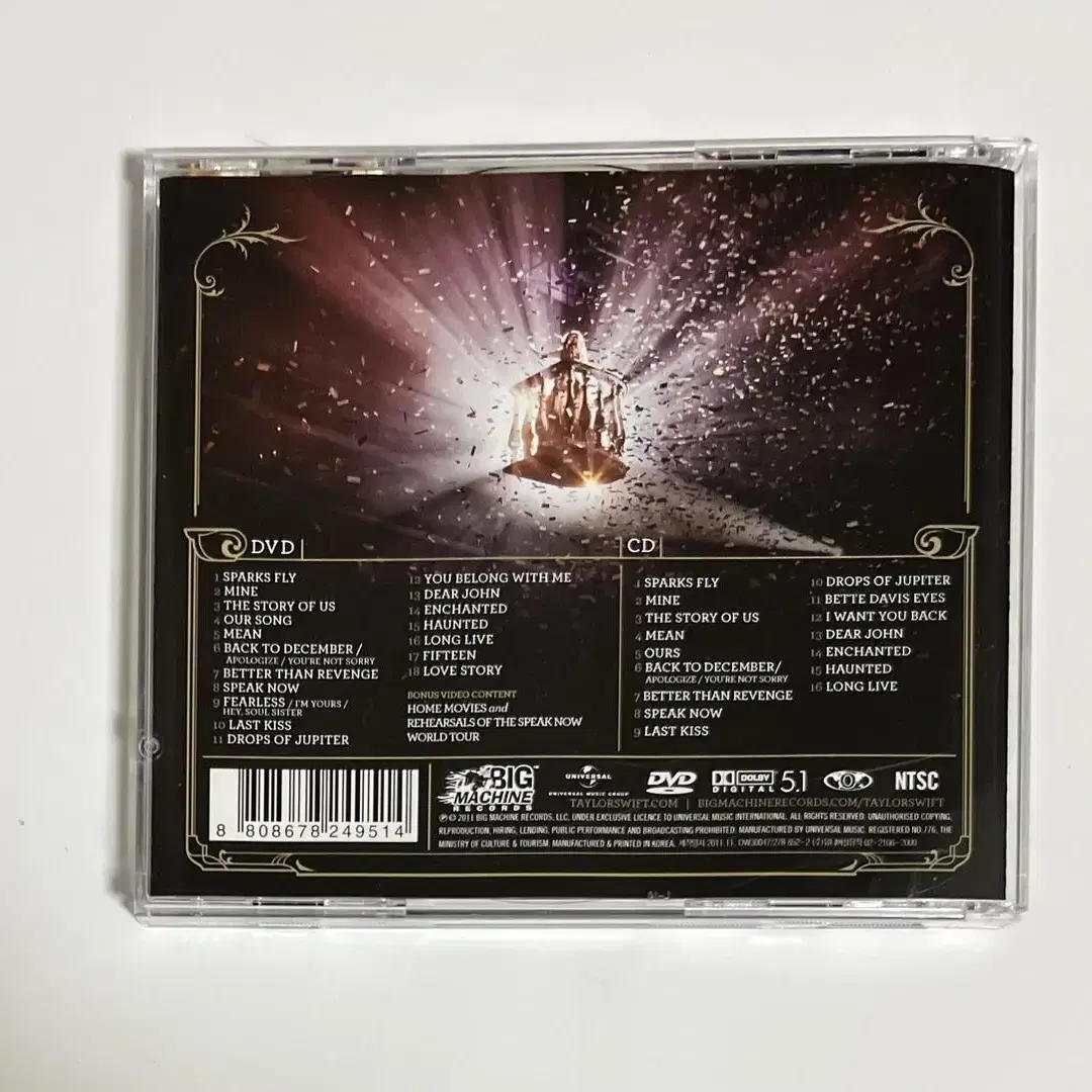 테일러 스위프트 Speak Now Tour Live 앨범 시디 CD