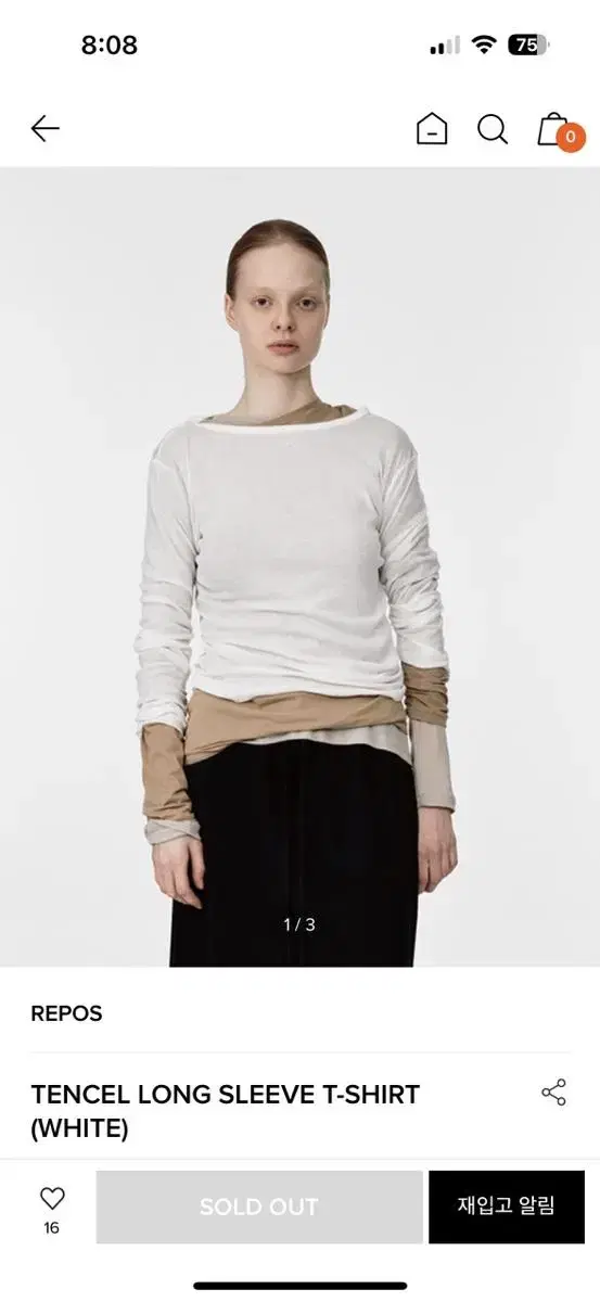 리포스 repos TENCEL LONG SLEEVE T-SHIRT