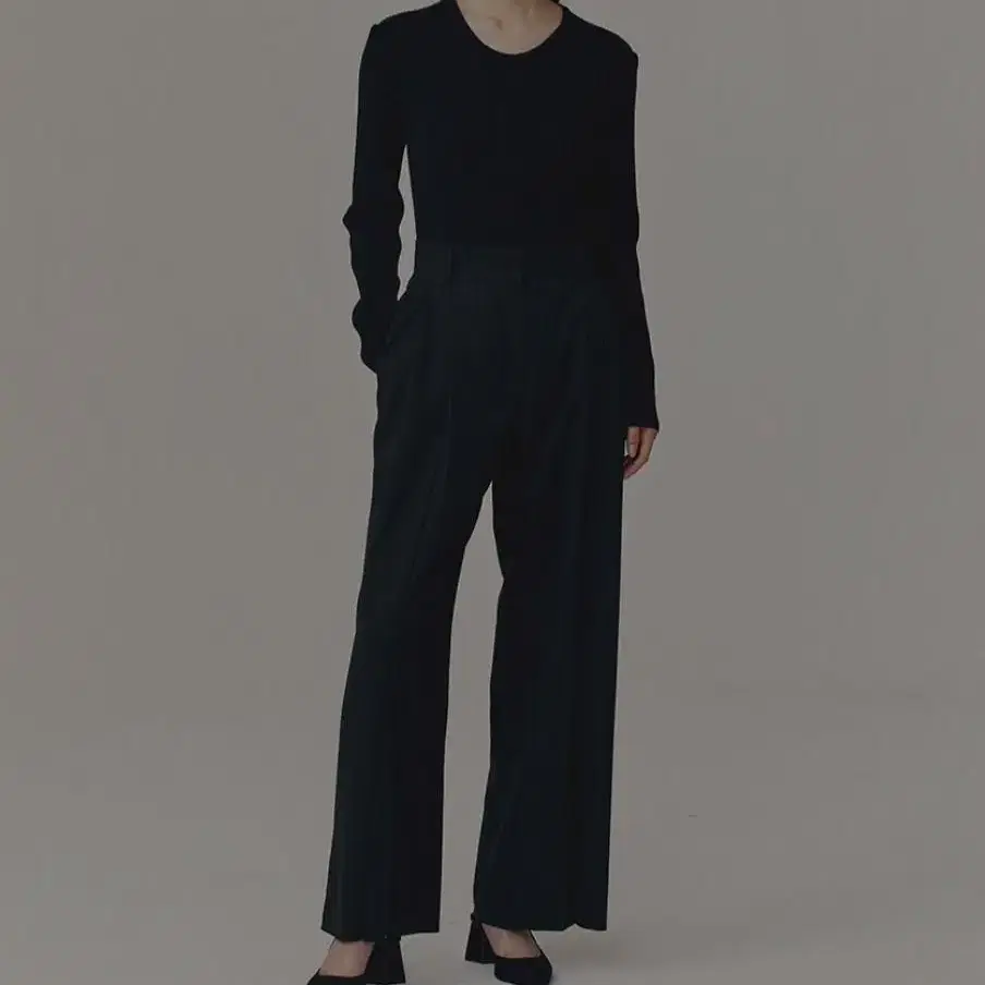 마조네 슬랙스 블랙 WIDE PANTS_BLACK