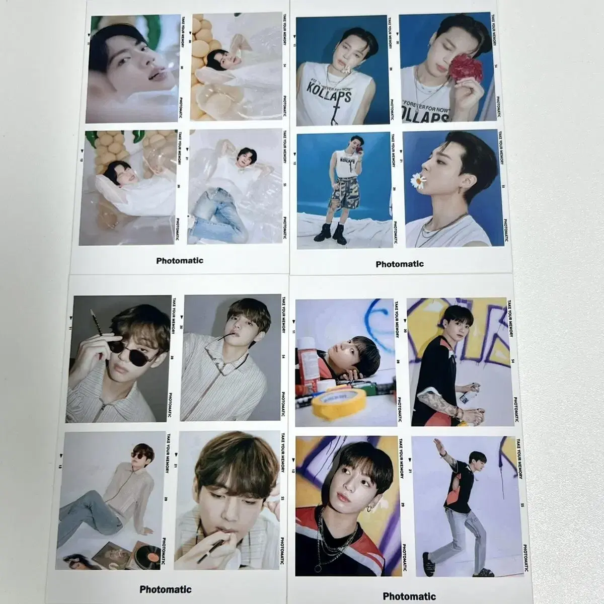 bangtan bts photomatic postcard sticker unofficial goods purikura 4컷 화보