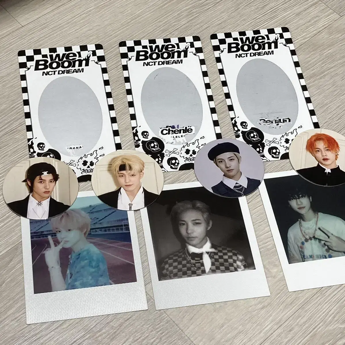 nct dream boom card polaroid circle jisung jeno haechan renjun jaemin mark chenle