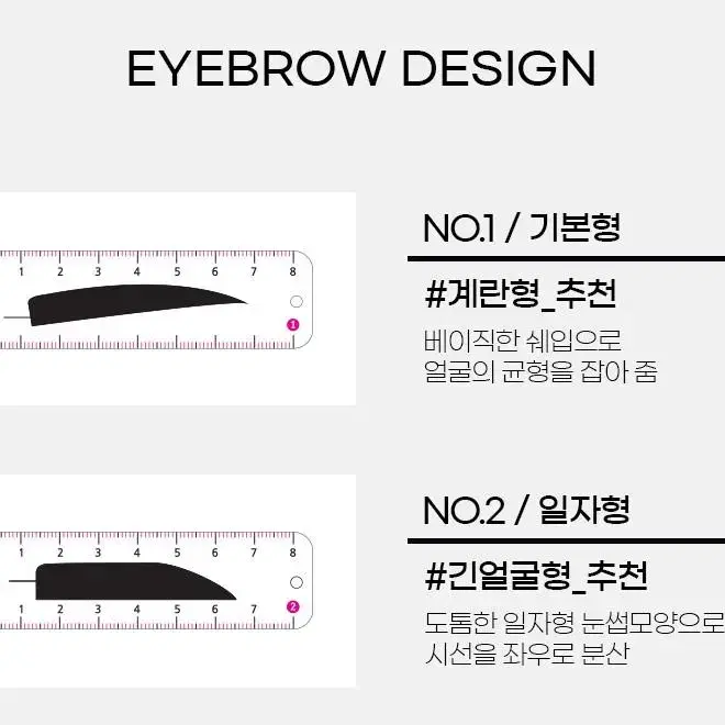 디자인눈썹자 7종 반영구화장.반영구시술 부자재 눈썹디자인그리기가이드