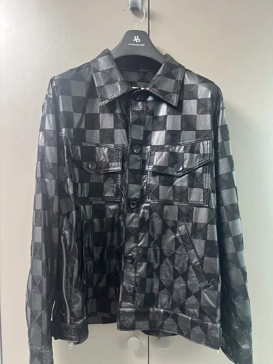 Anderson Belle for Leather Checkerboard Tucker Jacket AWA420M size M