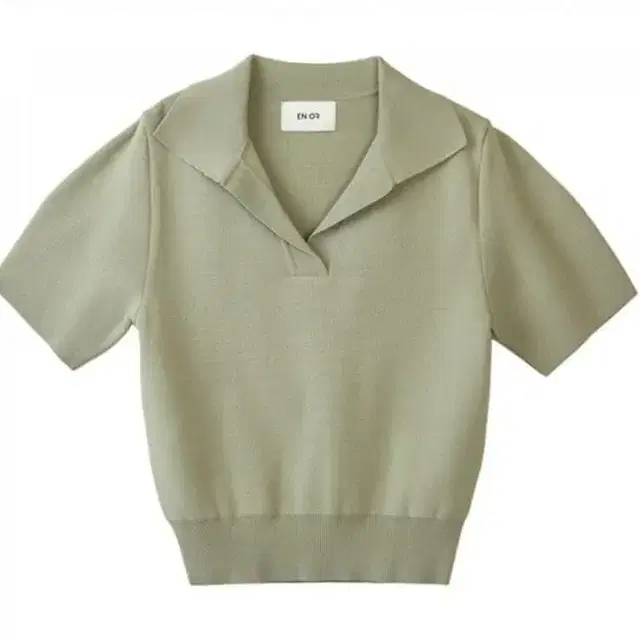 엔오르 반팔 니트 WIDE COLLAR KNIT - KHAKI