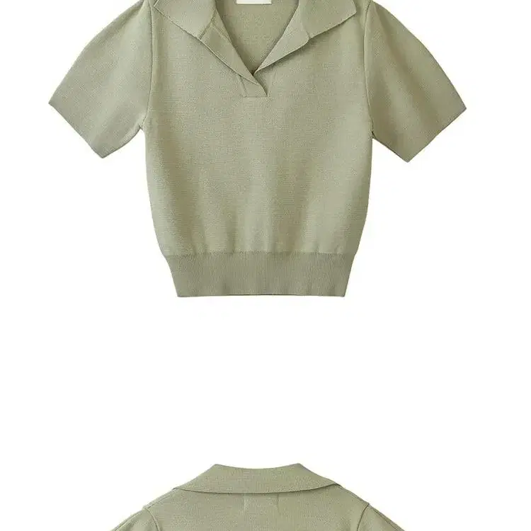 엔오르 반팔 니트 WIDE COLLAR KNIT - KHAKI