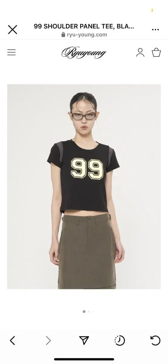 류영 99 SHOULDER PANEL TEE, BLACK